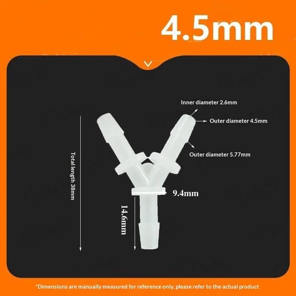 Y-formad trevägskoppling 1,6~6,4 mm vattenavdelare olja akvarium A3