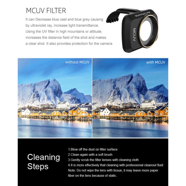 Mavic Mini 2 Gimbal-kamera MCUV CPL ND-PL objektivfilter for DJI PL(ND4+ND8+ND16+ND32)