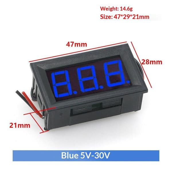 DC 4.5V-30V Vandtæt Digital Voltmeter Volt Spændingsmåler Tes Green