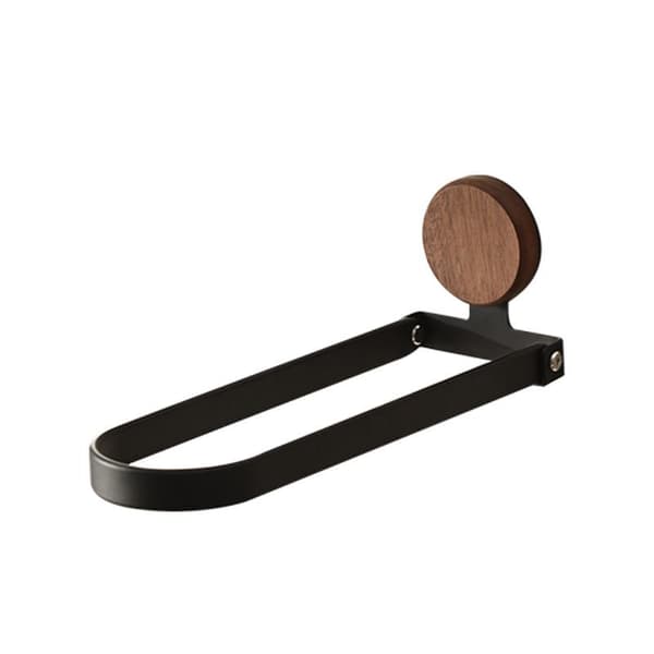 Handdukshängare i valnötsträ, vikbar, ingen borrning, väggmonterad Black 24cm