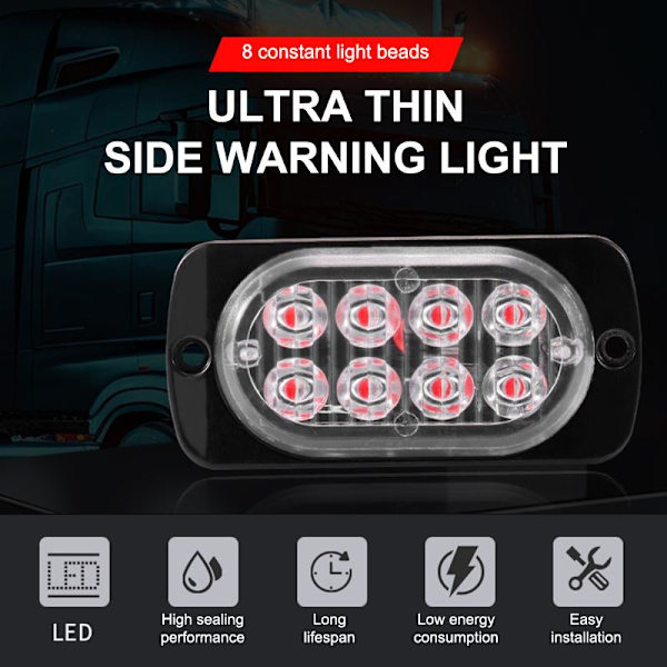 12V-24V Tåkelys LED Arbeidslys Flomlys 8LED Indikatorlys A3