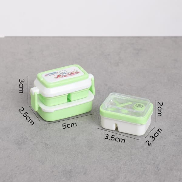 1 sæt Mini 2-lags dukkehus Bento Box til dukkeleg Min C