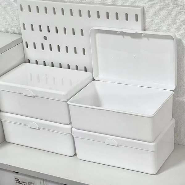 Transparent Flip Bomuldsvat Opbevaringsboks Makeup Organizer Multi White