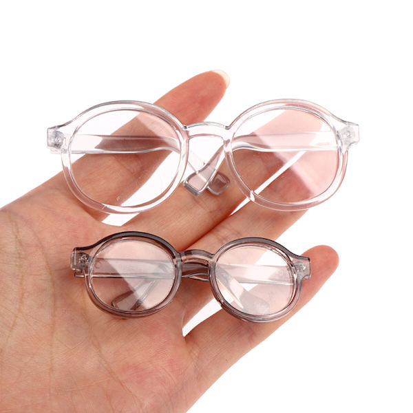 Pehmo-nukkelasit tarvikkeet pyöreä kehys 6,5/9,5 cm silmälasit Clea 12(9CM Gray)