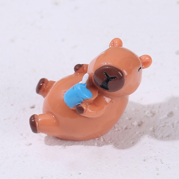 Sarjakuva Capybara Ornament ja Mini Animal Model Micro Landscape D D