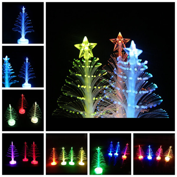 Farverigt LED fiberoptisk natlys juletræslampe lys C