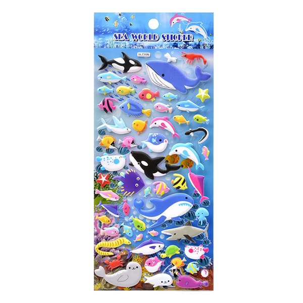 Shark Dolphin Fish Stereo Bubble Sticker Dagbok Sticker Decor St