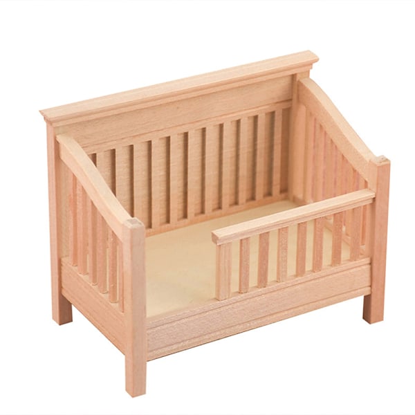 1:12 Dukkehus Miniatyrseng Babyseng Cradle Seng Møbler Hjem
