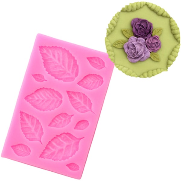 Bladformet silikonform Blader Kakedekor Fondant Cookies Mou