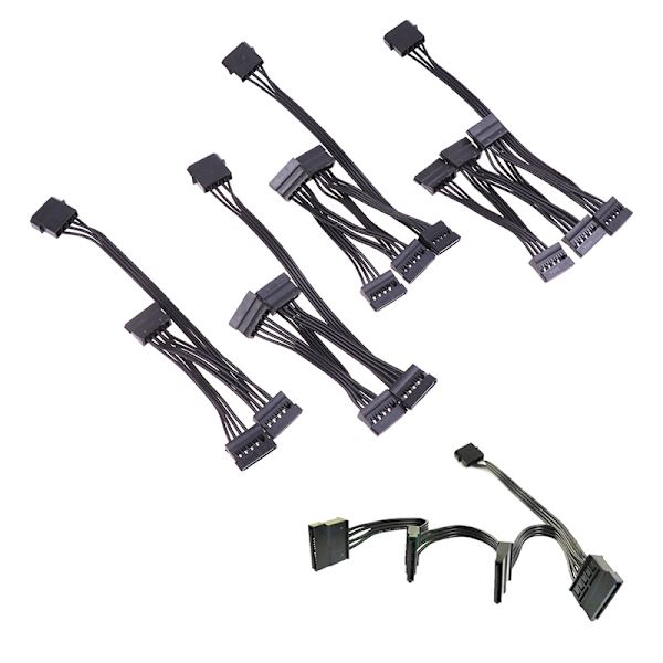 4Pin 1 hann til 3/4/5/6 kvinnelig splitter SATA Power Extension Har 1(1 to 3 way)