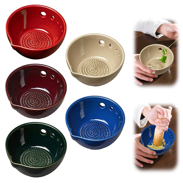 Handgjord vitlöksrivare och örtskål B