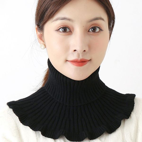 Kvinner strikket krage skjerf Varm Turtleneck Neck Warmer Detacha Gray
