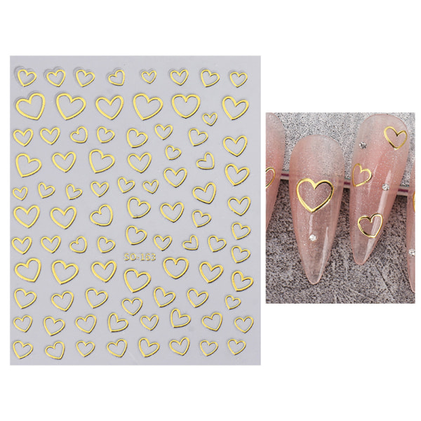 Minimalistisk kärlekshjärta nail art för flickor DIY-manikyr D A1
