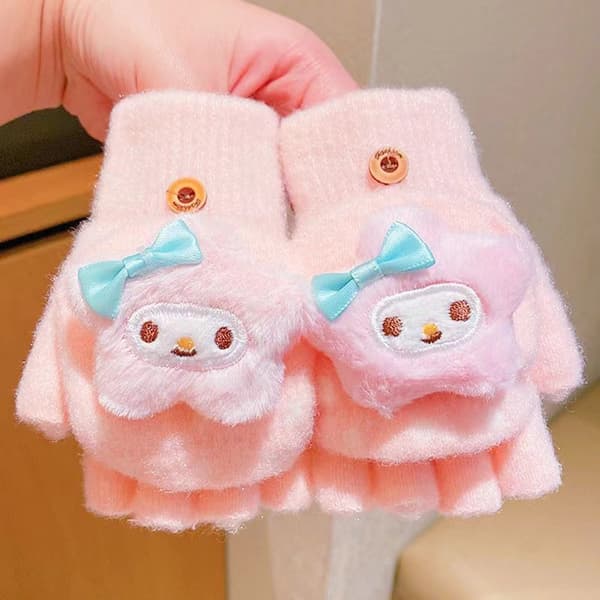 Barntecknad Sanrio Vinter e Handskar Halvfingerklaffport A2