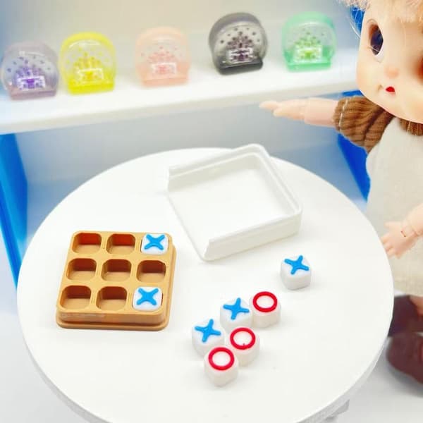 Mini Tic Tac Toe Spil Dukkehus Tilbehør Miniature Brætspil