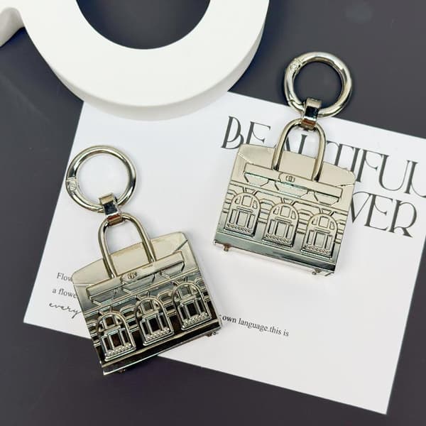 Nyckelring i legering, minihus, väskhänge, mode, nyckelring, handväska Silver