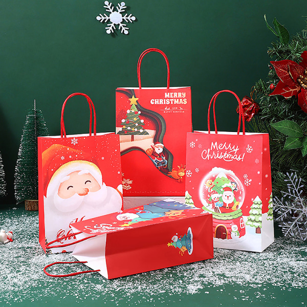 Christmas Kraft Paper Bag Emballasje Julegavepose Holiday A6 15×8×21cm