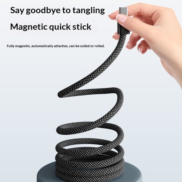 100W Magnetisk Kabel USB C til Type C Hurtigoplader til Telefon A