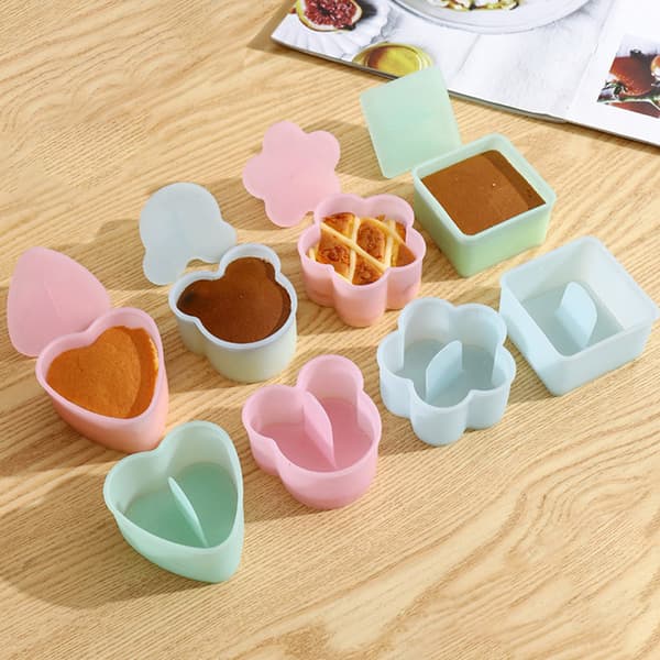 5 st Cartoon Shape Rice Ball Set Sushi Form Bento Stamper Kitc Blue