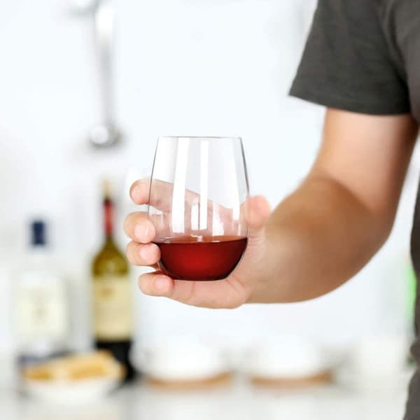 2/4 st splittringssäkert plastvinglas okrossbart rött vin Tum C
