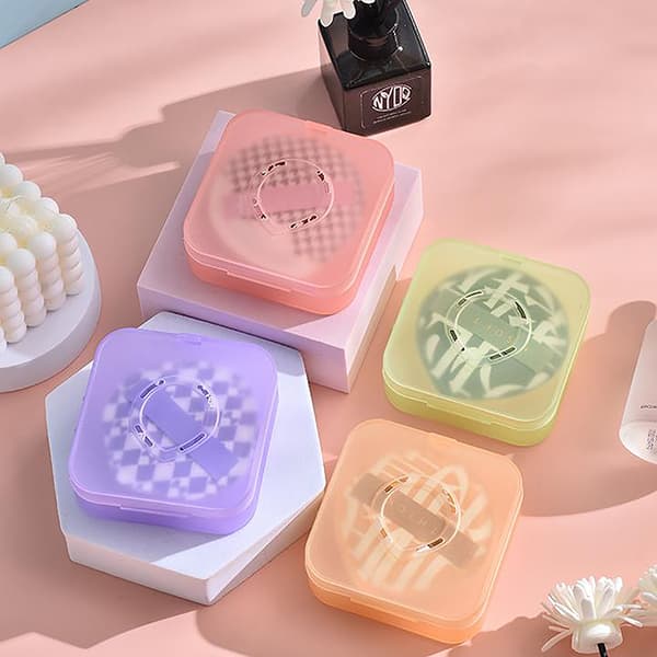 Tom luftkudde Puff Box Portabel kosmetisk case Contai Green