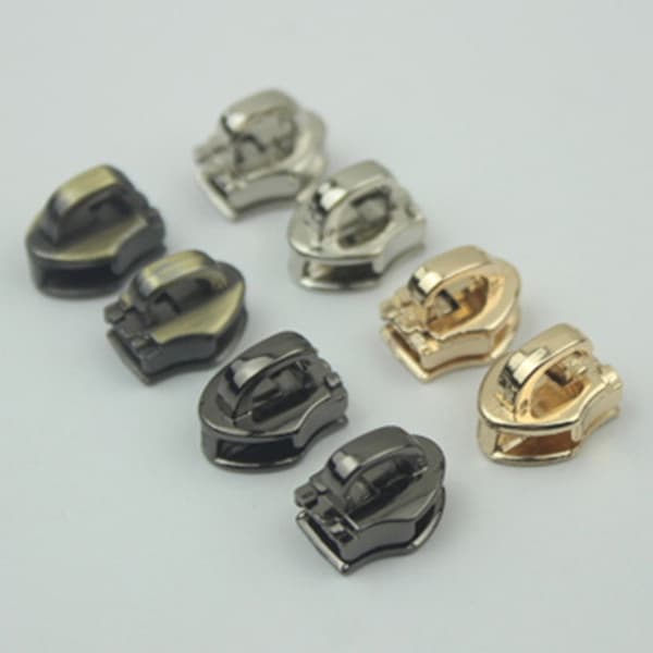 10 st 5# metall blixtlås Head Pull Slider Zip Bagage plagg DIY Bronze