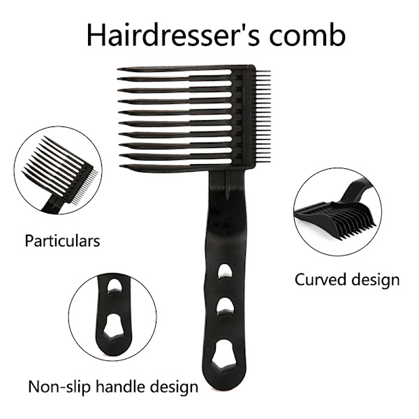 2PCS Kit Upgrade Barber Flat Top Hair Combs Salon Frisør