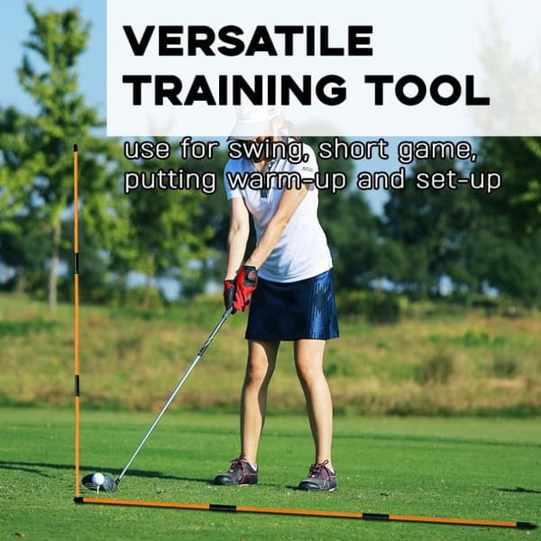 Golf Alignment Sticks Justeringsøvelsesstænger Sammenklappelig Golf Yellow