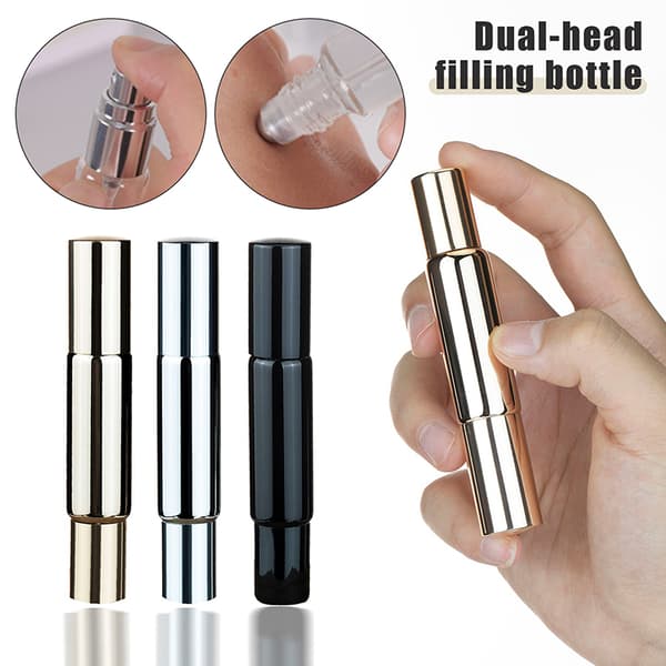 Påfyllbar Dual-End Multi-Purpose Parfyme Rollerflaske Spray B A1