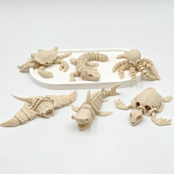3D-printat marint livsskelett, rörligt i hela kroppen, simmar fritt A3