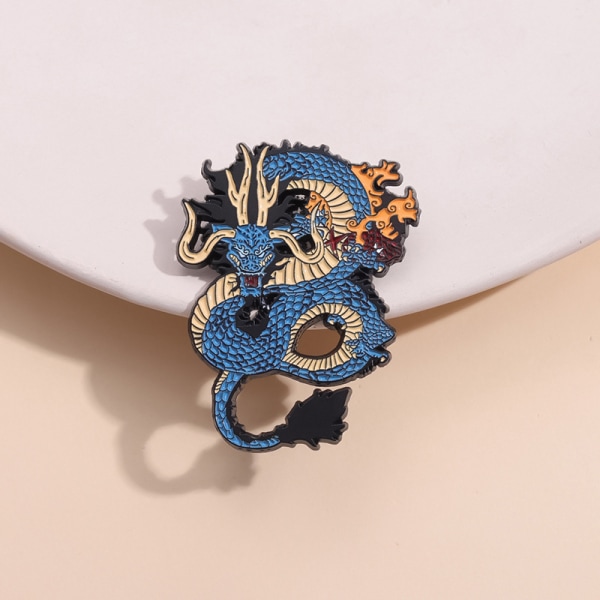 Creative Blue Dragon Broche Emalje Pin Cartoon Pins Lapel Backp