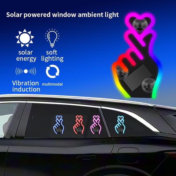 1 Set Bil Kärleksljus Solcell Trådlös Dekor Atmosfärsljus LED A2