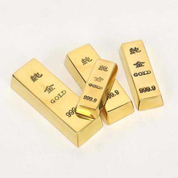 Ren kobber imiteret guldbar bar barre ingot messing solid rekvisitter gol 5.3cm