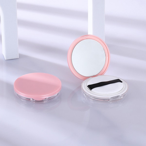 Ultratunn plastpulverlåda Lös pott Travel Makeup Sifter Co Pink