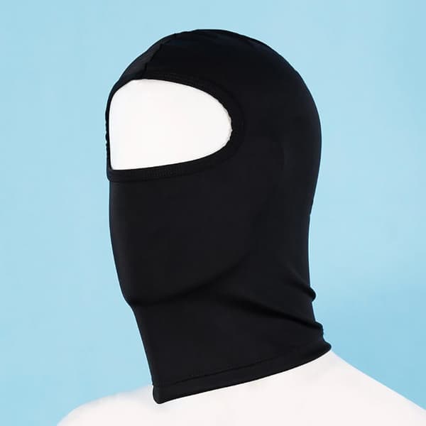 Svart maske med åpen munn glidelås hodeplagg deksel øyehodehette A