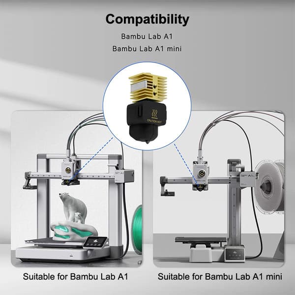 För Bambu Lab A1/A1 Mini Hotend Skrivhuvud Hot End Kit 3D-utskrift A2