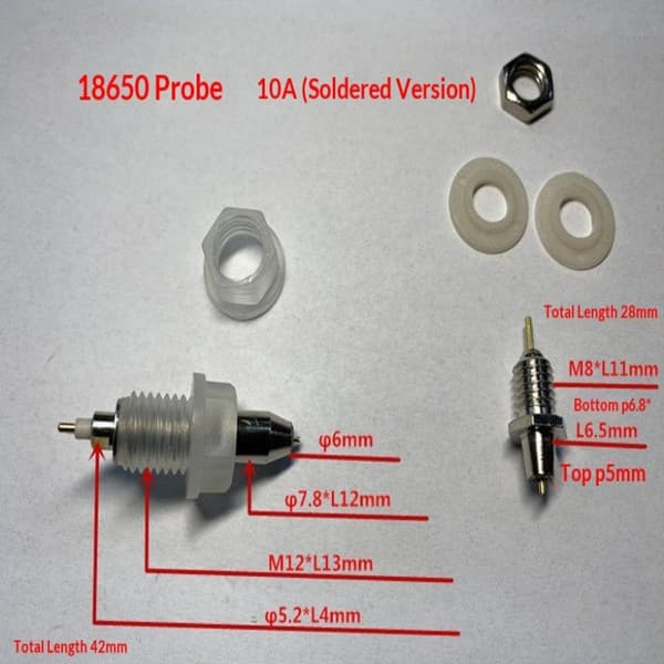 18650 Test Stand Probe Intern Modstand Tester Tilbehør B screws style set