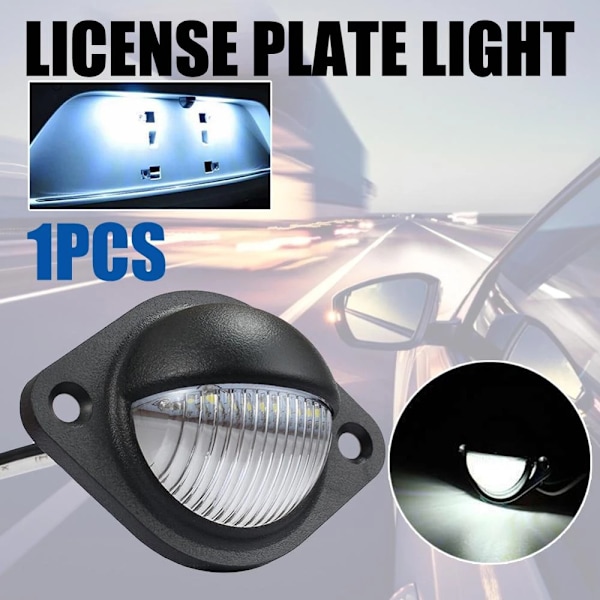 1st 12V LED nummer registreringsskylt Light LED Rund registreringsskylt