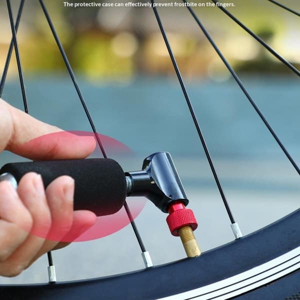 Cykel CO2-pump Handcykeldäckslangpump Aluminiumlegering Black