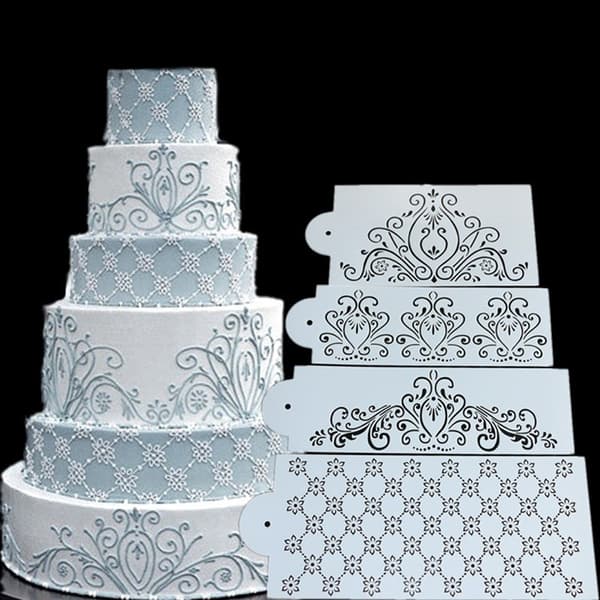 Princess Lace Cake Cupcake Stencils Flexible Craft Stencils 4 P