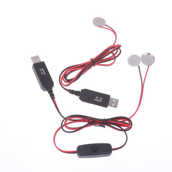 USB til 3V CR2032 batteriladerkabel med brytere for klokke A2 1m with switch