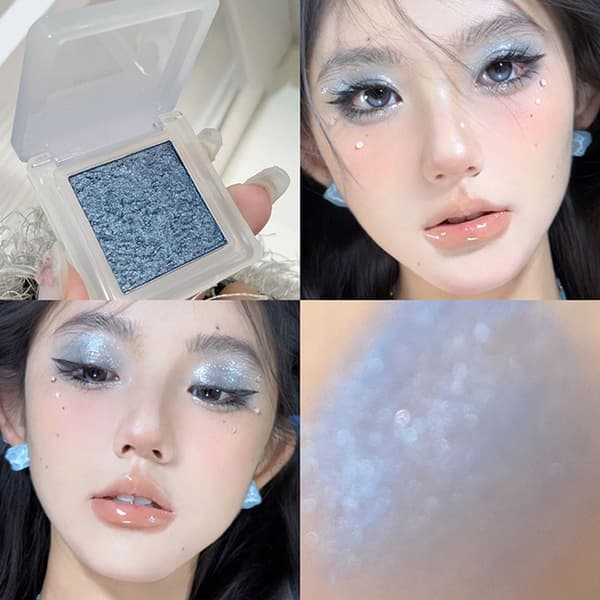 Ögonskugga Glansig Glitter Pärlemorskimrande Ögonskugga Highlighter Långvarig A2