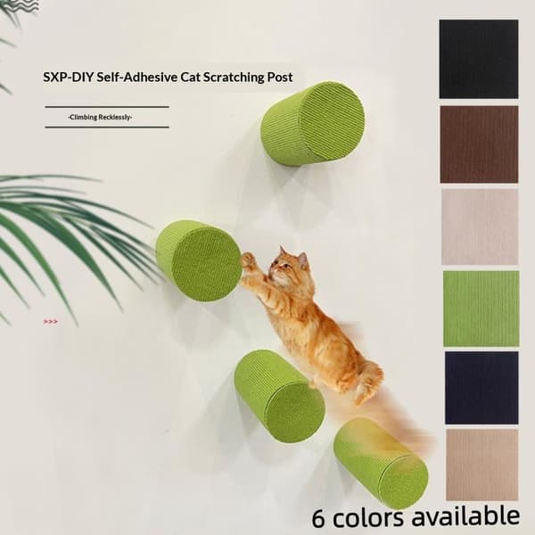Vertikal kattbräda väggmonterad kattträd självhäftande katt P E 9X9X50CM