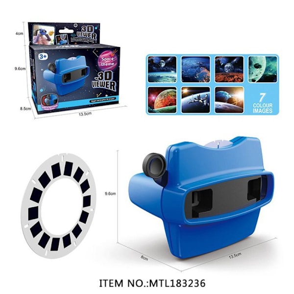 Ny 3D View-Master 3D Utbildningsvisningsmaskin 7 Bilder Mini Th space theme