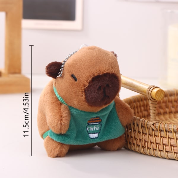 Capybara Nyckelring Plysch Doll Toys Vatten Marsvin Nyckelring Pend Scarf