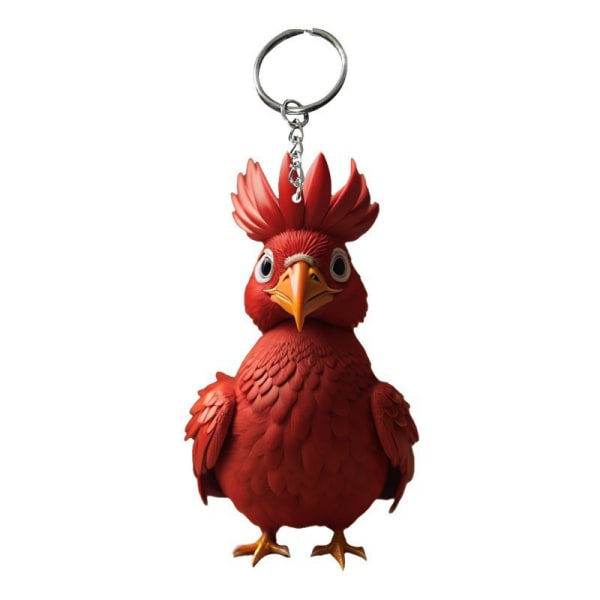 Cartoon Animal Chicken Rooster Series Pendant akryl nøkkelring A6
