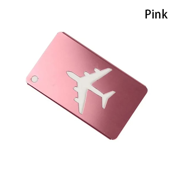 Ny bagasjemerke Aluminiumslegering Universal Tag Holder Travel Acce Pink