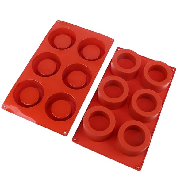 1 stk. 6 hullers rund kageform kageudsmykning silikoneform DIY Ca