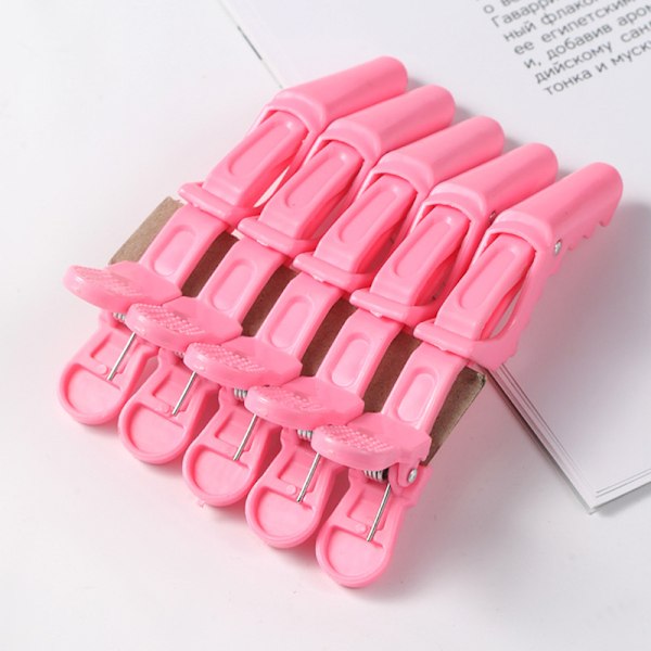 5kpl Muoviset hiusklipsit Kampaamopidikkeet Claw Section Alligat Pink