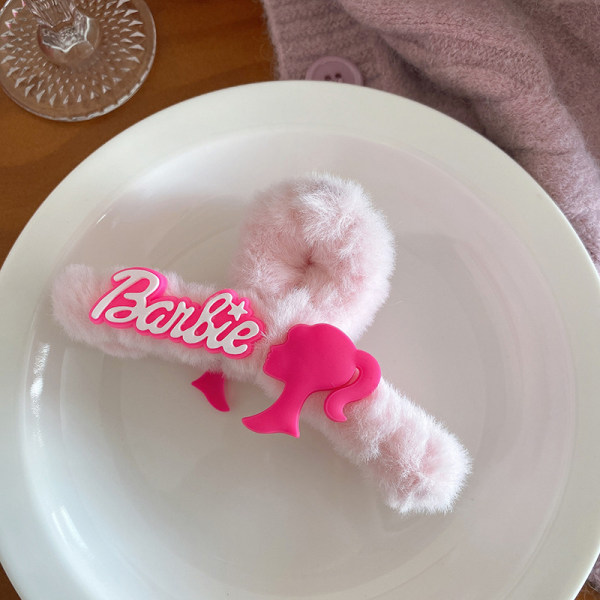 Barbie-sarjan hiusneula Pink Love Heart Shark Clip Naisten Hai A1